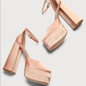Satin Platform Heels